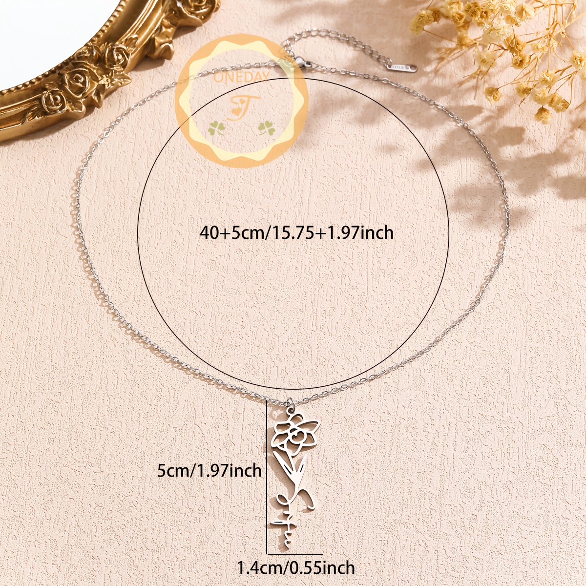 Personalized Birth Month Flower Necklace, Ideal Birthday Gift